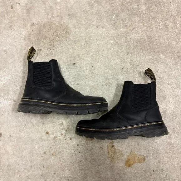 Dr. Martens Black Leather Chelsea Boots 2976 Punk Goth Size 8